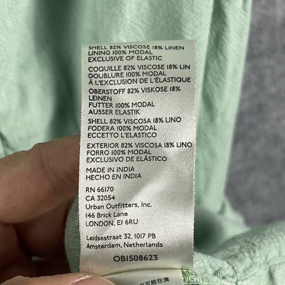 Free People String Of Hearts Maxi Dress Womens Small Green Smocked Boho Peasant - Picture 10 of 16